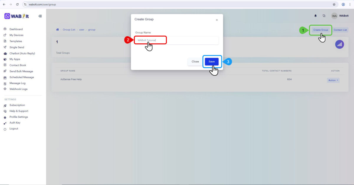 group to import contacts